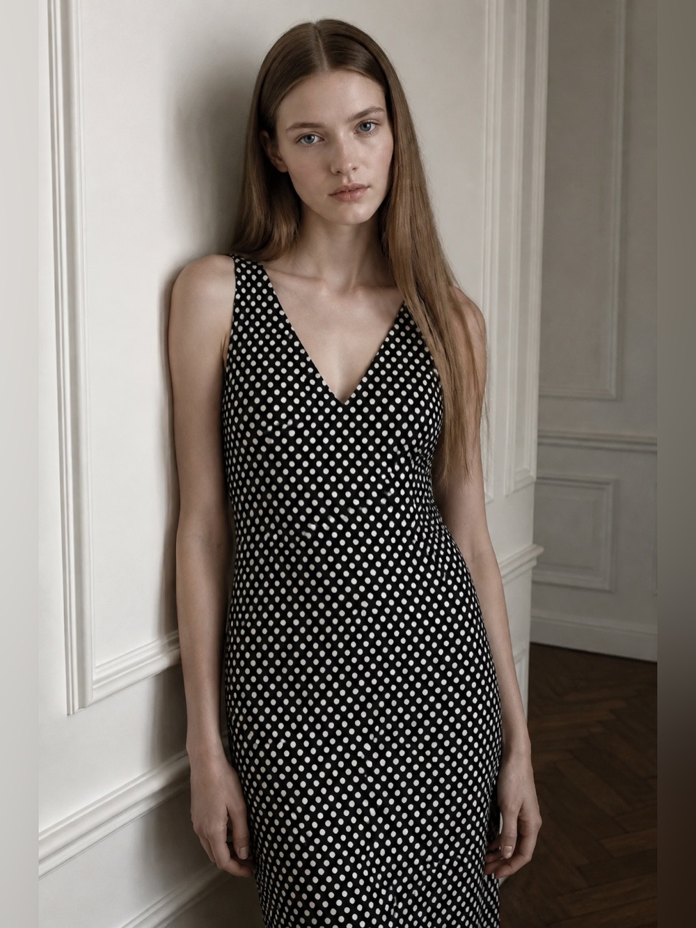 Spense Missy 12 Polka Dot MIDI Cotton Spandex Sleeveless CottagecoreDress 2/$13
